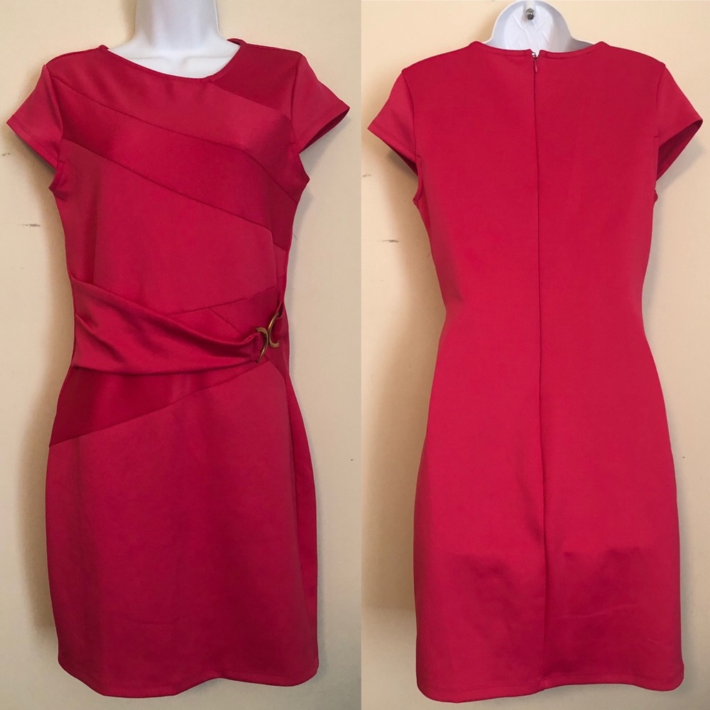 [Venus] hot pink dress with attached belt